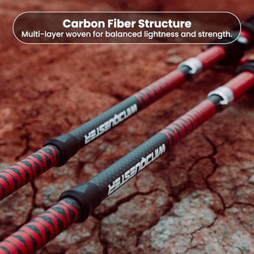 Ultralight Carbon Fiber Trekking Poles - Adjustable Hiking Poles for Trail & Backpacking