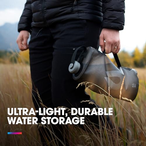 HydraPak Seeker Collapsible 10L Water Storage Bottle for Camping & Backpacking - Mammoth Grey