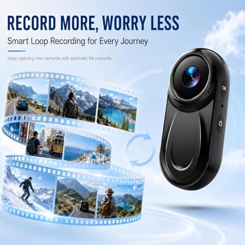 Zakotu 1080P Mini Body Camera with 512GB Storage, Hands-Free Portable Sports Cam