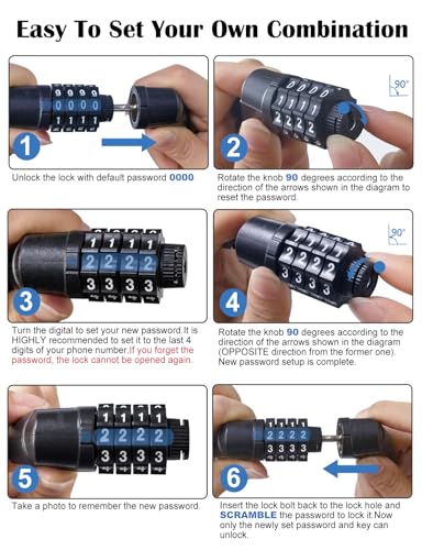 NDakter 6ft Black Bike Cable Lock with 4-Digit Resettable Combination, Braided Steel