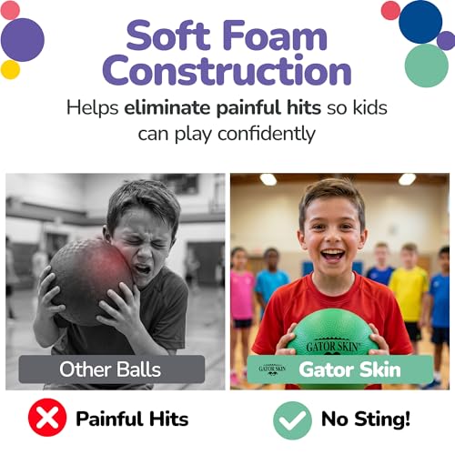 Foam Dodgeballs Set - Low Density, No-Sting, 6 Inch, 6 Pack for PE & Recess