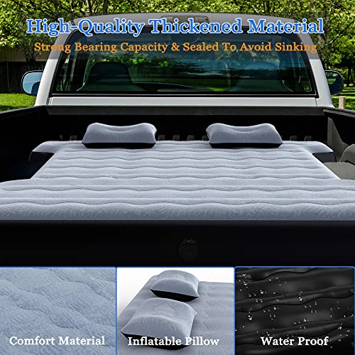 Grey Camping Pickup Truck Bed Air Mattress Thicken Sleeping Pad for Outdoor & Car Camping