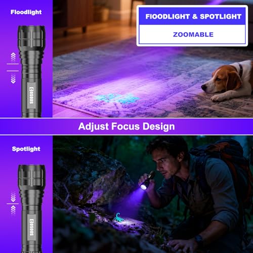 UV Flashlight 365nm Black Light for Pet Urine Detection & Leak Inspection