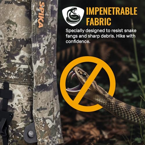 SPIKA Strike Snake Gaiters Biarri Camo Large Waterproof Leg Protection for Hiking