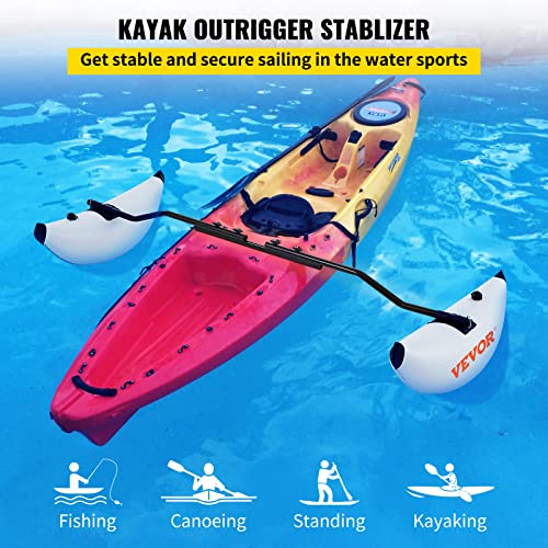 Inflatable Kayak Stabilizers with Adjustable Outrigger System - PVC Float Kit