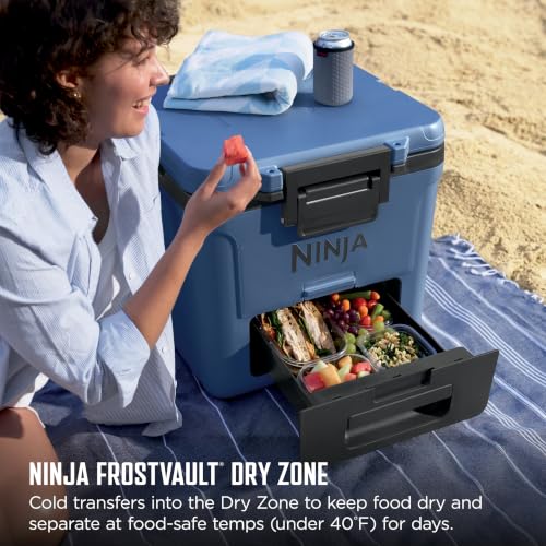Ninja FrostVault 30QT Cooler with Wheels, Dry Storage - Lakeshore Blue