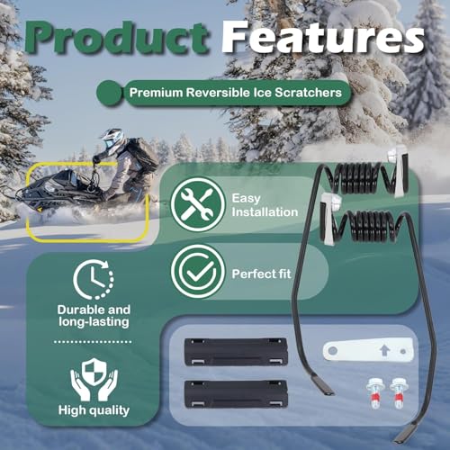 TuLeYiLe Premium Reversible Ice Scratchers for Polaris Snowmobiles MY24 RMK