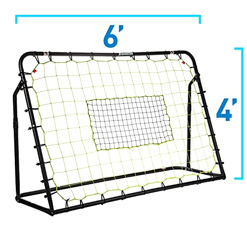 Franklin Sports 6' x 4' Soccer Rebounder - Adjustable Angles, All-Weather Net, Black