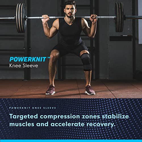 PowerKnit Copper Knee Sleeve Support Brace for Meniscus Tear & Joint Pain - 2XL-3XL