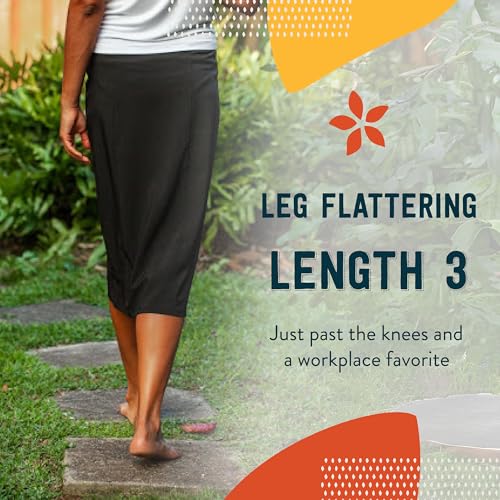 RipSkirt Hawaii Length 3 Wrap Skirt with Pocket - Black 8-10