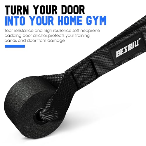 BesBiu Black 420LBS Heavy Resistance Bands Set for Strength Training & Home Gym