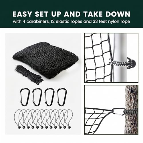Hittop 10x25ft Golf Practice Net Hitting Net for Sports Training, Indoor & Outdoor Use