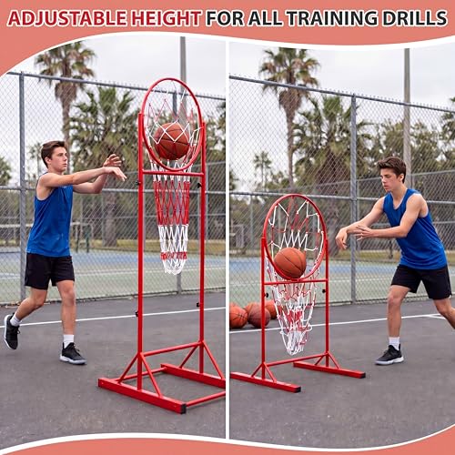 Adjustable Portable Basketball Passing Trainer with Net - Indoor Outdoor Practice Equipment