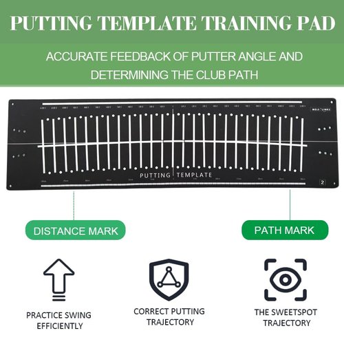 MELE LINKS Golf Indoor Putting Green Mat with Alignment Training Aid Arc for Right/Left-Hand Golfer Golf Accessories Putter Tool 30 x 8.27 Inch Putter Training Aid Hitting Practice Mat
