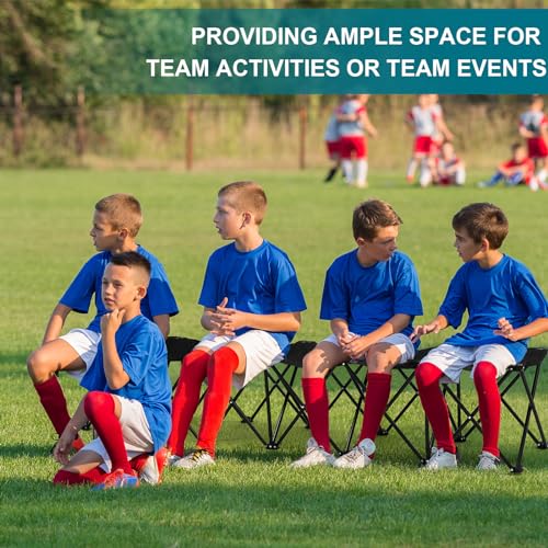 GlikCeil 6 Seats Portable Black Folding Soccer Team Bench for Sports