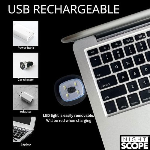 Night Scope Reflective Sling/Fanny Pack with Removable Rechargable LED Light - Charcoal