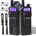Baofeng UV-5R Ham Radio Handheld Two-Way Radio 8W with 18.5'' Tactical Antenna & USB-C Battery