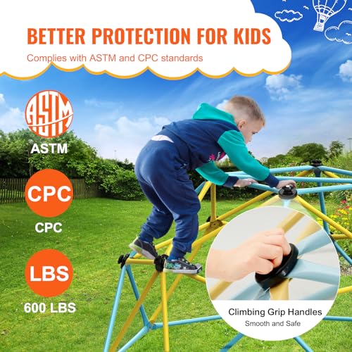VEVOR 6FT Geometric Climbing Dome for Kids - Indoor & Outdoor Playground Equipment