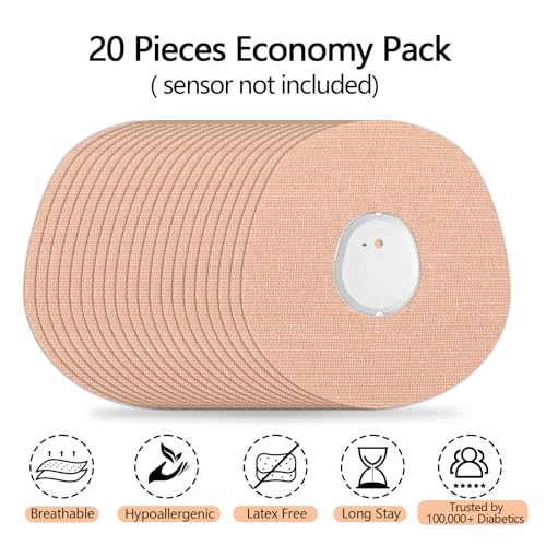Waterproof Adhesive Patches for Dexcom G7 Sensor - Skin Color, 20 Pack