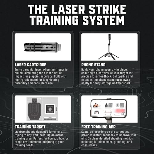 VNSH 9mm Laser Strike Training System - Dry Fire Laser Cartridge for Accurate Shooting Practice