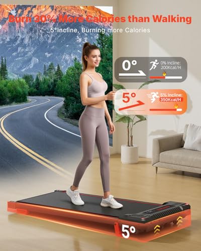 Anylife Black Walking Pad Treadmill with Incline, 2.5HP Under Desk Exercise Machine
