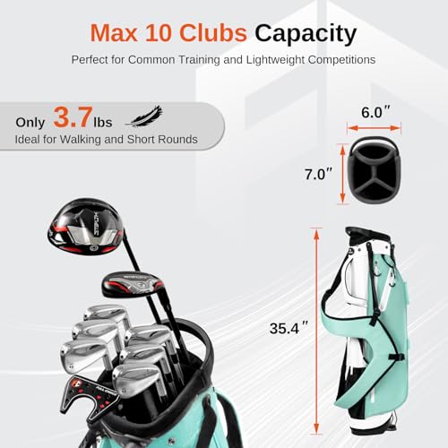 Full Choice Mint Lightweight Golf Stand Bag with 4-Way Dividers & Dual Straps