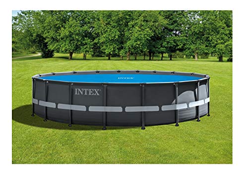 Intex 18ft Round Solar Pool Cover for Above Ground Pools - Easy Heat & Debris Protection