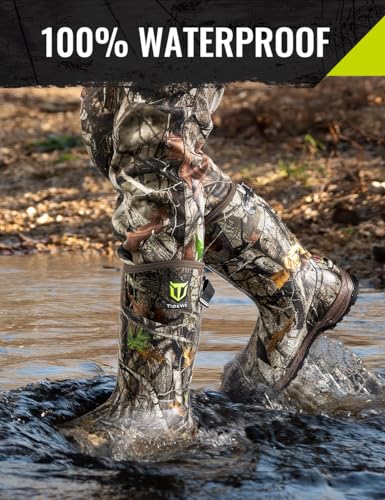 TIDEWE Waterproof Insulated Rubber Hunting Boots - Next Camo G2, 800g