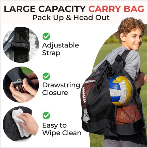 10-Piece Multi-Sport Ball Set with Mesh Carry Bag - Assorted Sports Balls for Outdoor & Indoor Play