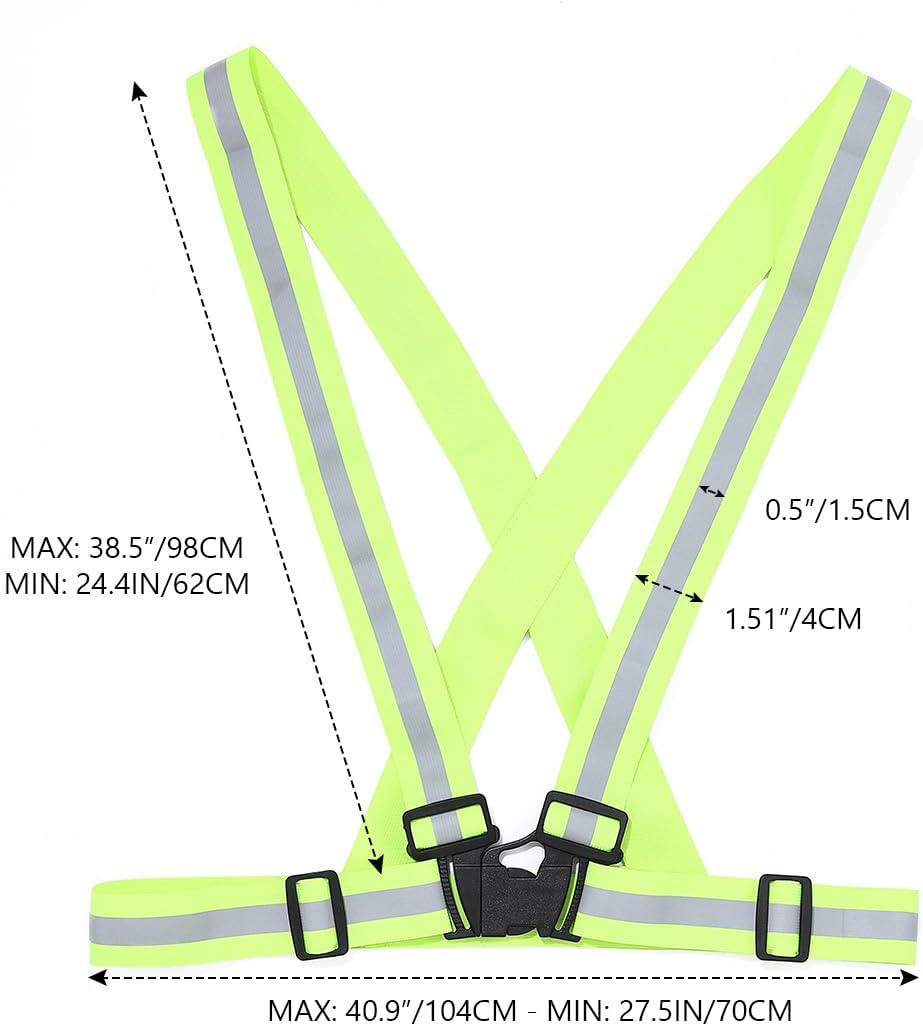 Skiennix Reflective Safety Vest - High Visibility Gear with Adjustable Straps for Running & Cycling