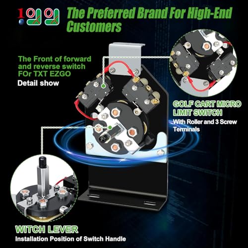 10L0L Golf Cart Forward Reverse Switch Assembly for EZGO TXT Black
