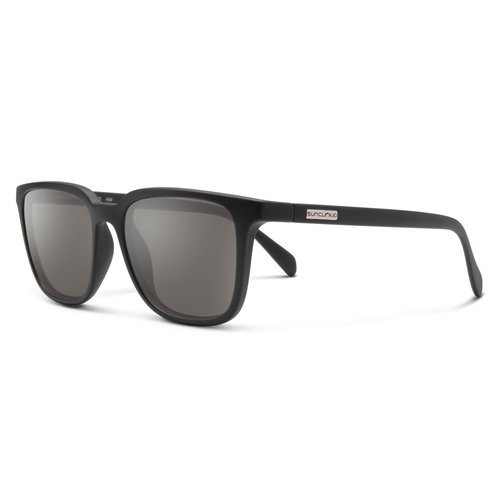 Suncloud Boundary Polarized Sunglasses, Matte Black/Polarized Gray, one Size