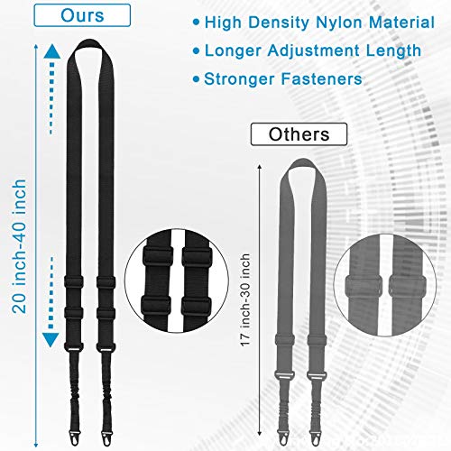 Black 1.25 Inch Metal Sling Mount Set for Two-Point Slings - Adjustable & Durable
