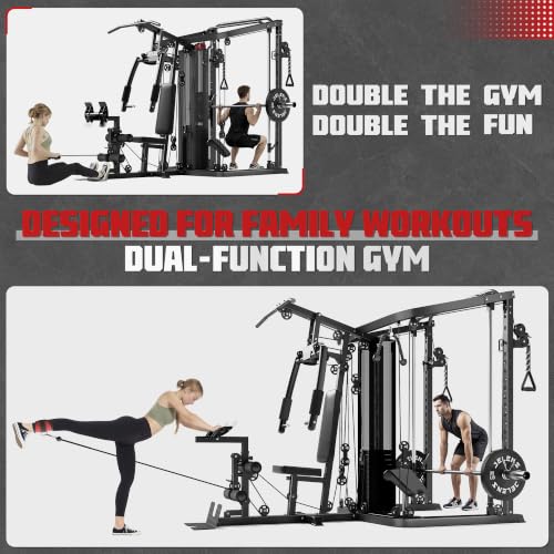 JELENS HM01 All-in-One Home Gym System Black - 150LB Weight Stack & Multi-Station Equipment