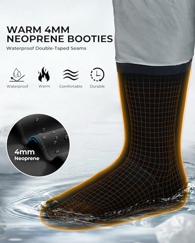 KastKing RiverWalker Stockingfoot Hip Waders for Fishing - Large Size