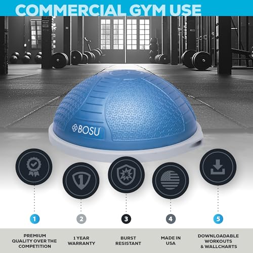 Blue 25-Inch Balance Trainer Exercise Ball with Pump - Multipurpose Fitness Equipment