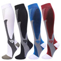 Compression Socks for Men & Women 20-30 mmHg Knee High Support - Large X-Large, Black Blue White Red