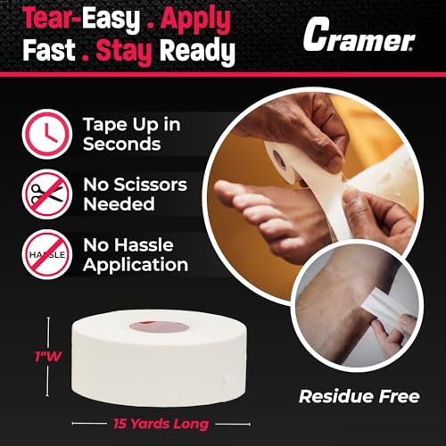 Athletic Tape Bulk Pack - White 1" x 15 Yards, 48 Rolls for Injury Prevention & Support Variation of THIS listing