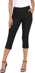 HDE Women's Capri Pants - Stylish Cropped Dress Pants with Pockets | 19" Inseam