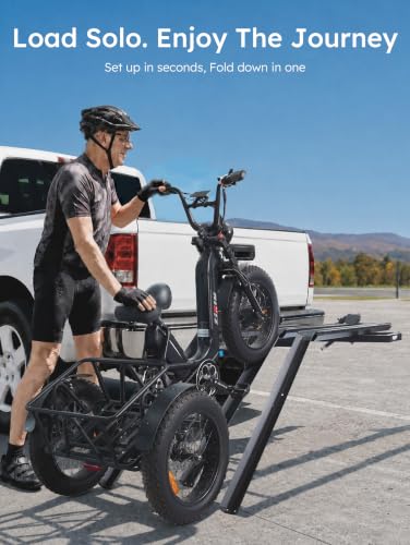 200 lbs Heavy-Duty Hitch Mount Trike Rack with 3 Ramps for Electric Tricycles