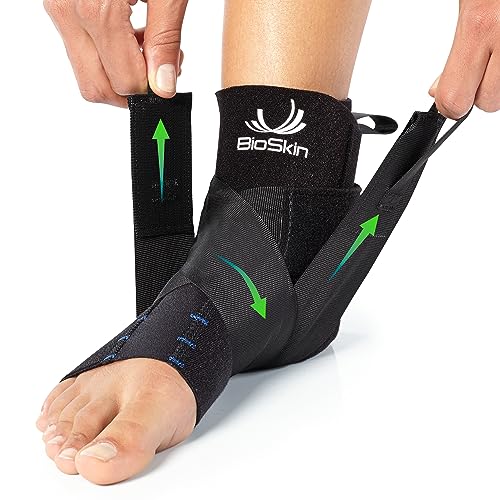 Ankle Support Brace for Sprained & Swollen Feet - Medium Large Compression Wrap - BioSkin AFTR