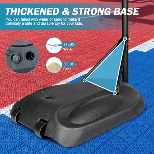 Portable Basketball Hoop System with Adjustable Height, 32-In Shatterproof Backboard - White