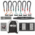 4KOR Gray Cross Anchor Shoulder Resistance Bands System - 3 Levels, Handles, Guide
