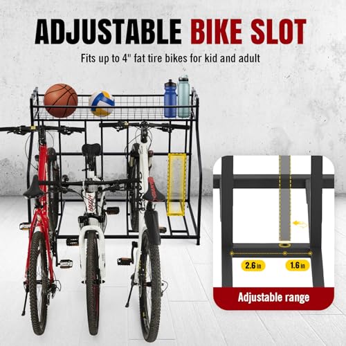 4 Bike Floor Stand Rack for Garage Indoor & Outdoor Bicycle Storage