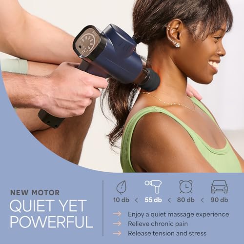 LifePro Sonic Percussion Massage Gun Blue with 8 Heads & 5 Speeds – Athlete-Grade Recovery