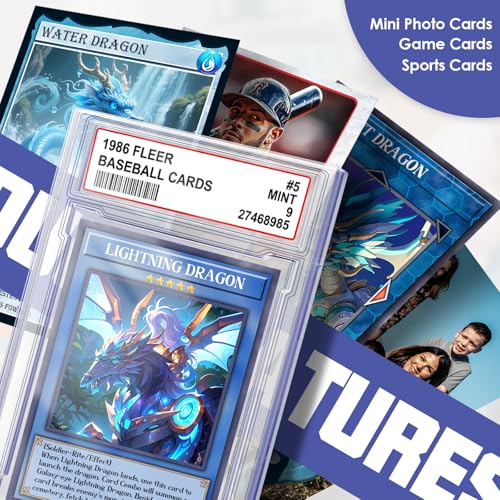 100 PCS Card Case Holder for Trading Cards Acrylic Slab Protectors with Label Slot - Homthy