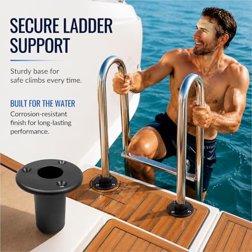 2 Pcs Boat Pontoon Ladder Insert Plugs for 1" Tube - Saltwater-Resistant Marine Accessory
