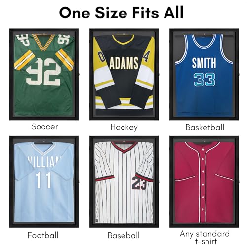 Americanflat 23x31 Jersey Display Case Black - Standard Jersey Frame