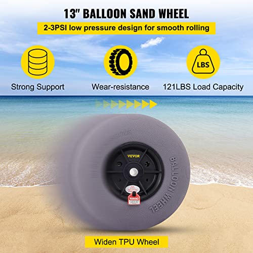 VEVOR 12-Inch Beach Balloon Wheels for Cart Transport - Inflatable Sand Wheels