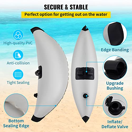Inflatable Kayak Stabilizers with Adjustable Outrigger System - PVC Float Kit